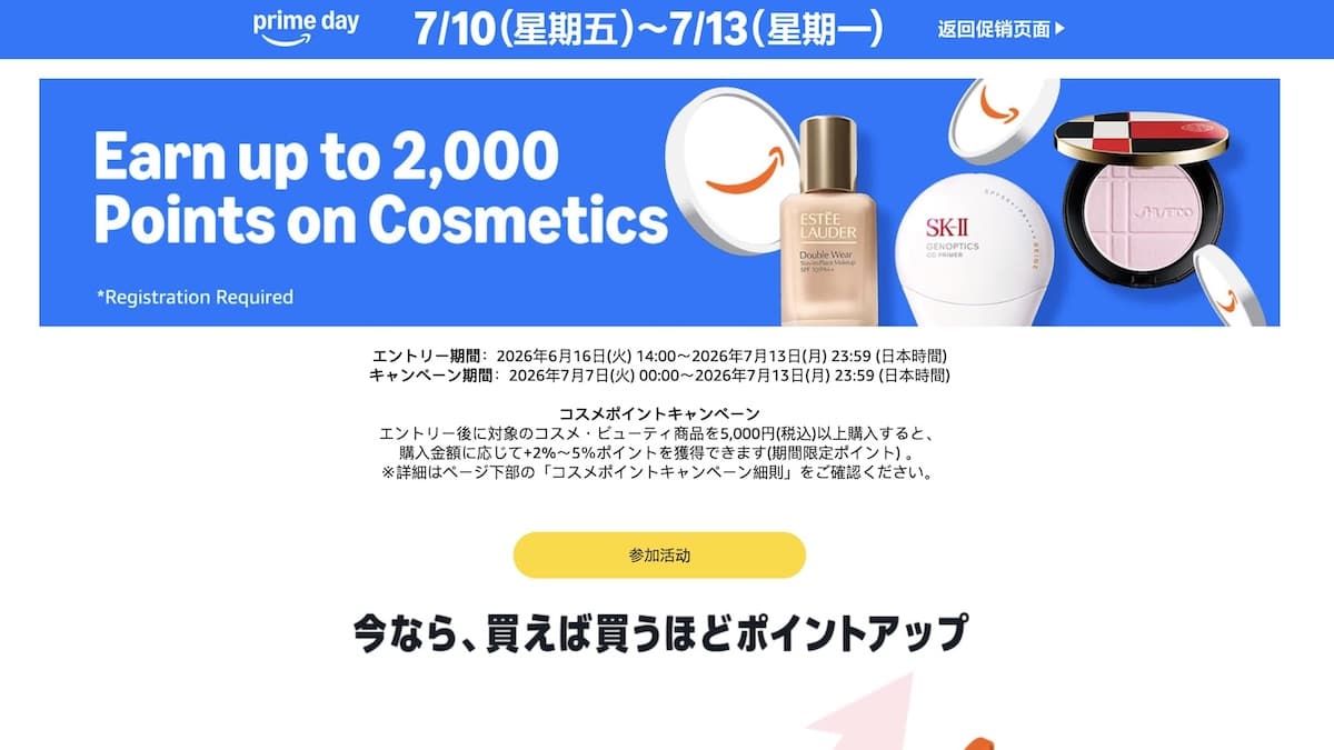 美妝品回饋上限 2,000 點