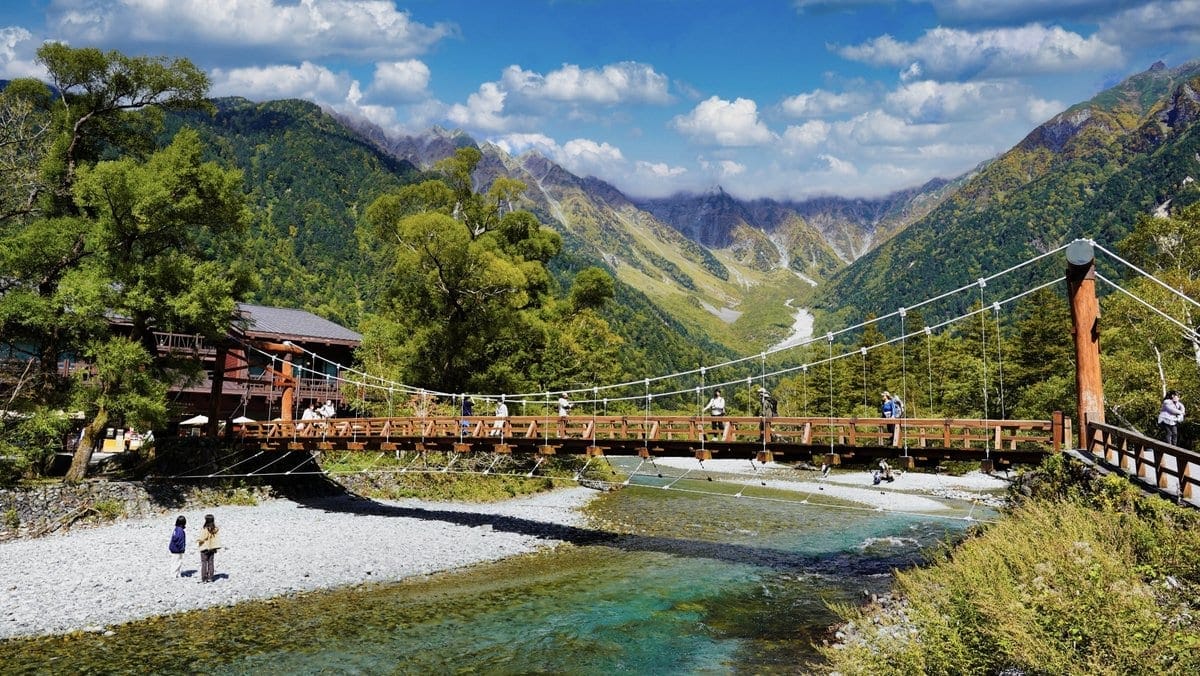 上高地 河童橋與穗高連峰