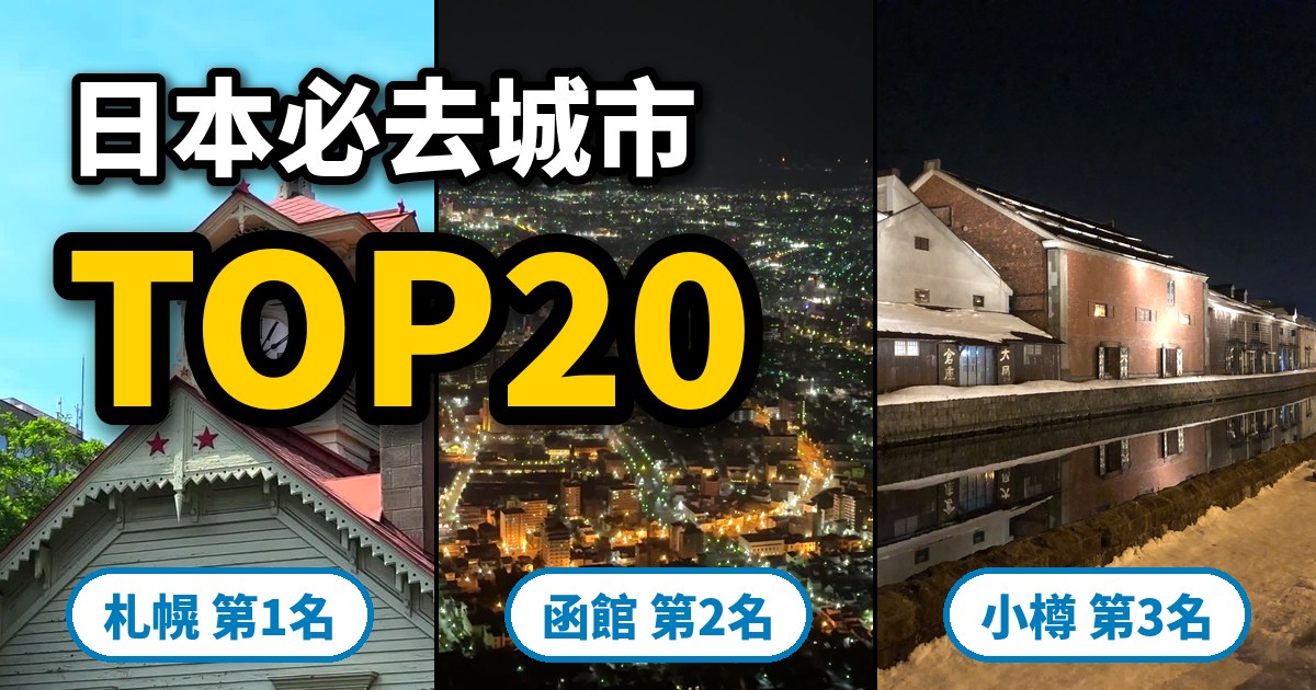 【日本必去城市】日本人選的前20名是哪裡？2026城市魅力度排行榜｜北海道包辦前三名