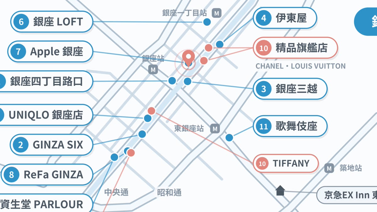Apple 銀座的位置