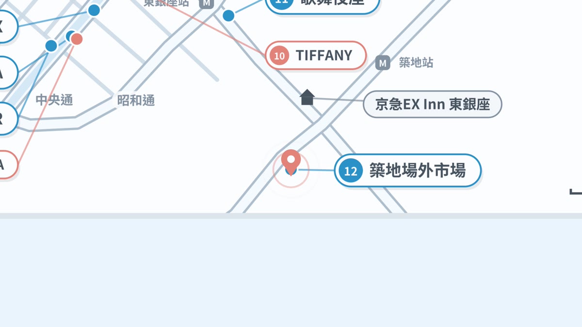 築地場外市場的位置