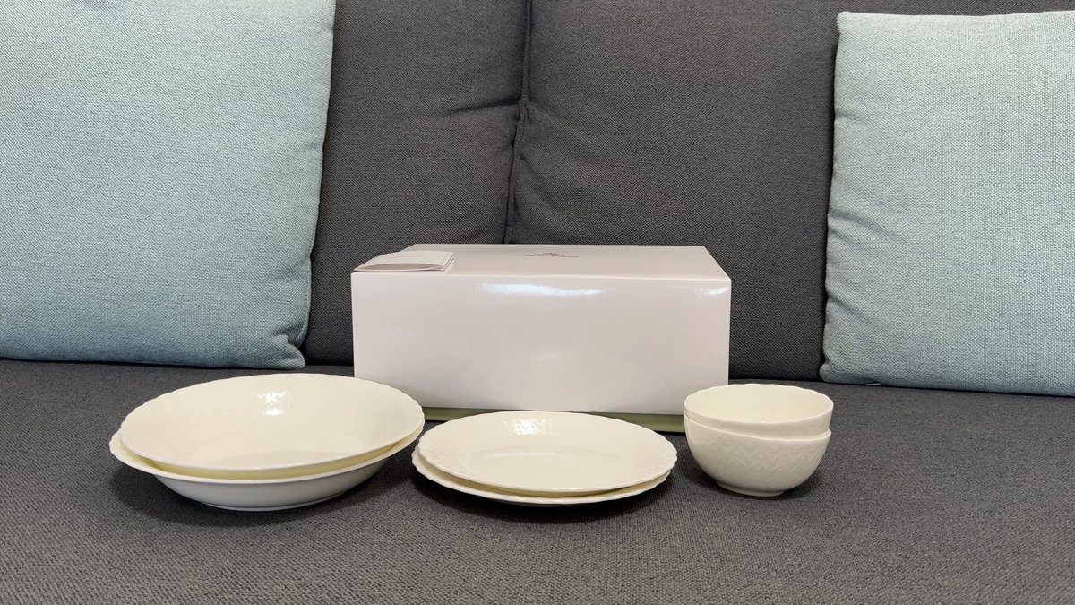 NARUMI 絲綢白 餐具6件組 2人用（Masa 實際使用的照片）