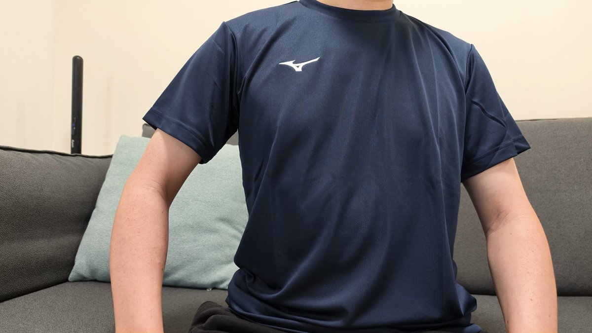Mizuno 中性款 NAVIDRY 短袖U領T恤（Masa 實際使用的照片）